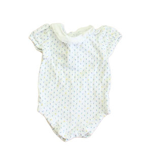 Janie and Jack Girls White | Blue Floral Onesie size: 3-6 Months